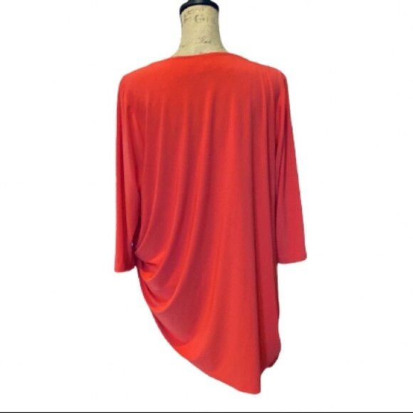 Chalet et cici Asymmetrical Lagenlook Tunic Top Red Large - Picture 5 of 8